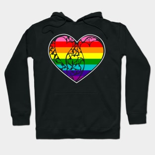 Original Gilbert Baker Gay Pride Flag  LGBT+ Heart Hoodie